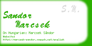 sandor marcsek business card